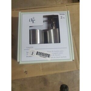 Allen + Roth Brushed Nickel 15-oz Freestanding Soap & Lotion Dispenser